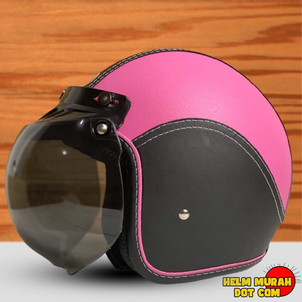 Helm Bogo Kulit Full Leher Retro Dewasa SNI Untuk Pria Dan Wanita Dewasa PREMIUM Quality PRODUCT