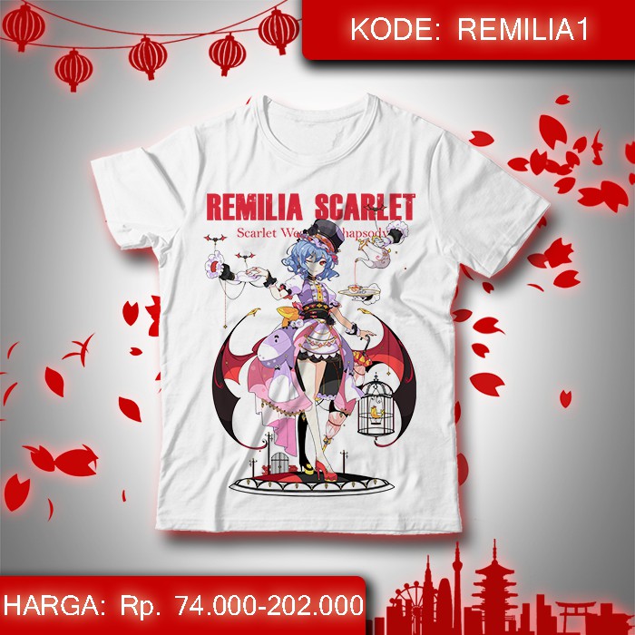 Baju Kaos Game Anime Touhou Project - Remilia Scarlet 1 Baju