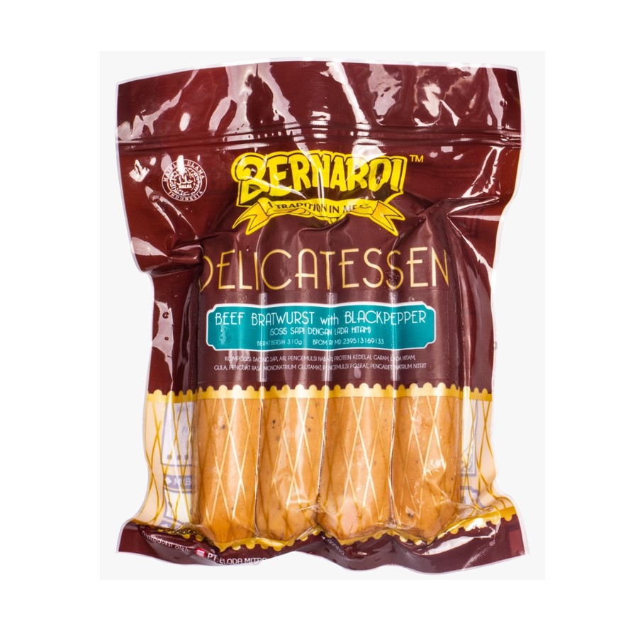 

Bernardi Delicatessen Beef Bratwurst With Blackpaper 310 Gr ( Isi 4 )