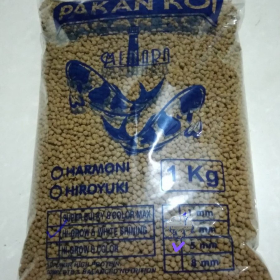 Hiroyuki White Shining 1kg 1 kg Pakan Pelet Pellet Makanan Ikan Koi