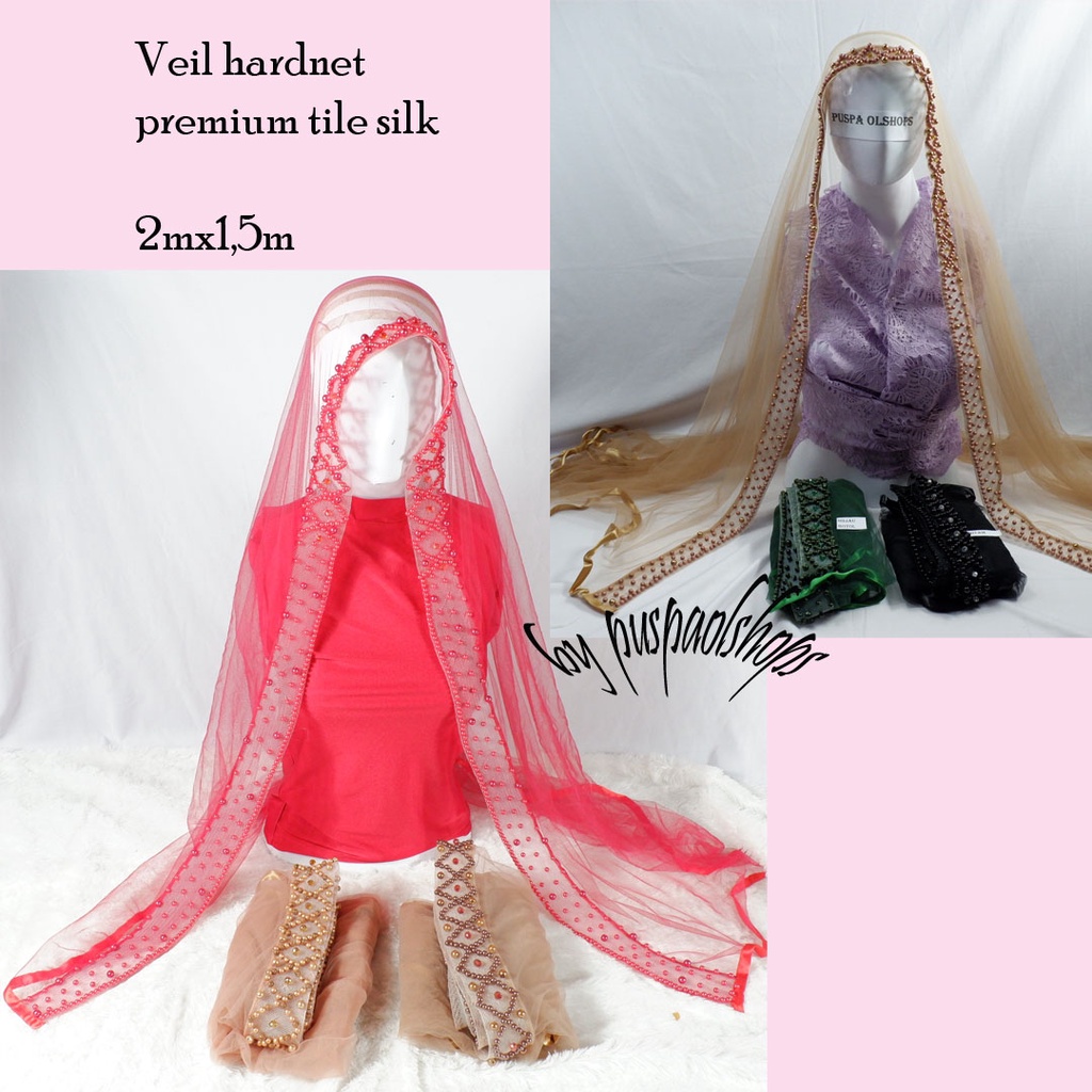 Veil Mutiara premium tile  silk hardnet veil pengantin slayer