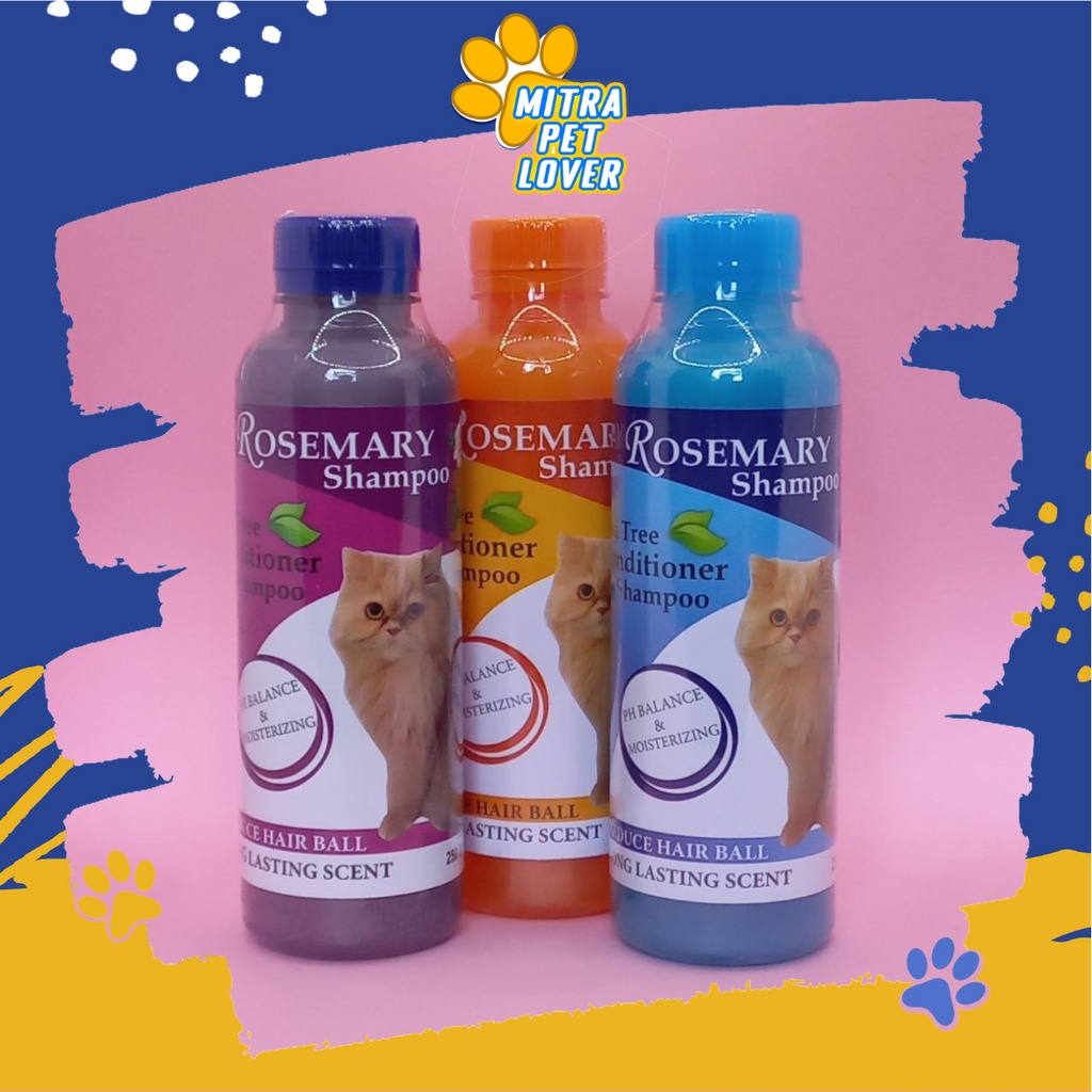 SHAMPO &amp; CONDITIONER KUCING - ROSEMARY CAT SHAMPOO 250ML ORIGINAL - UNTUK MELEMBUTKAN DAN MENGEMBANGKAN BULU KUCING KITTEN WANGI HARUM SEGAR - PET ANIMAL HEALTHCARE AND VETERINARY TAMASINDO OBAT KESEHATAN VITAMIN HEWAN BINATANG PELIHARAAN MITRAPETLOVER