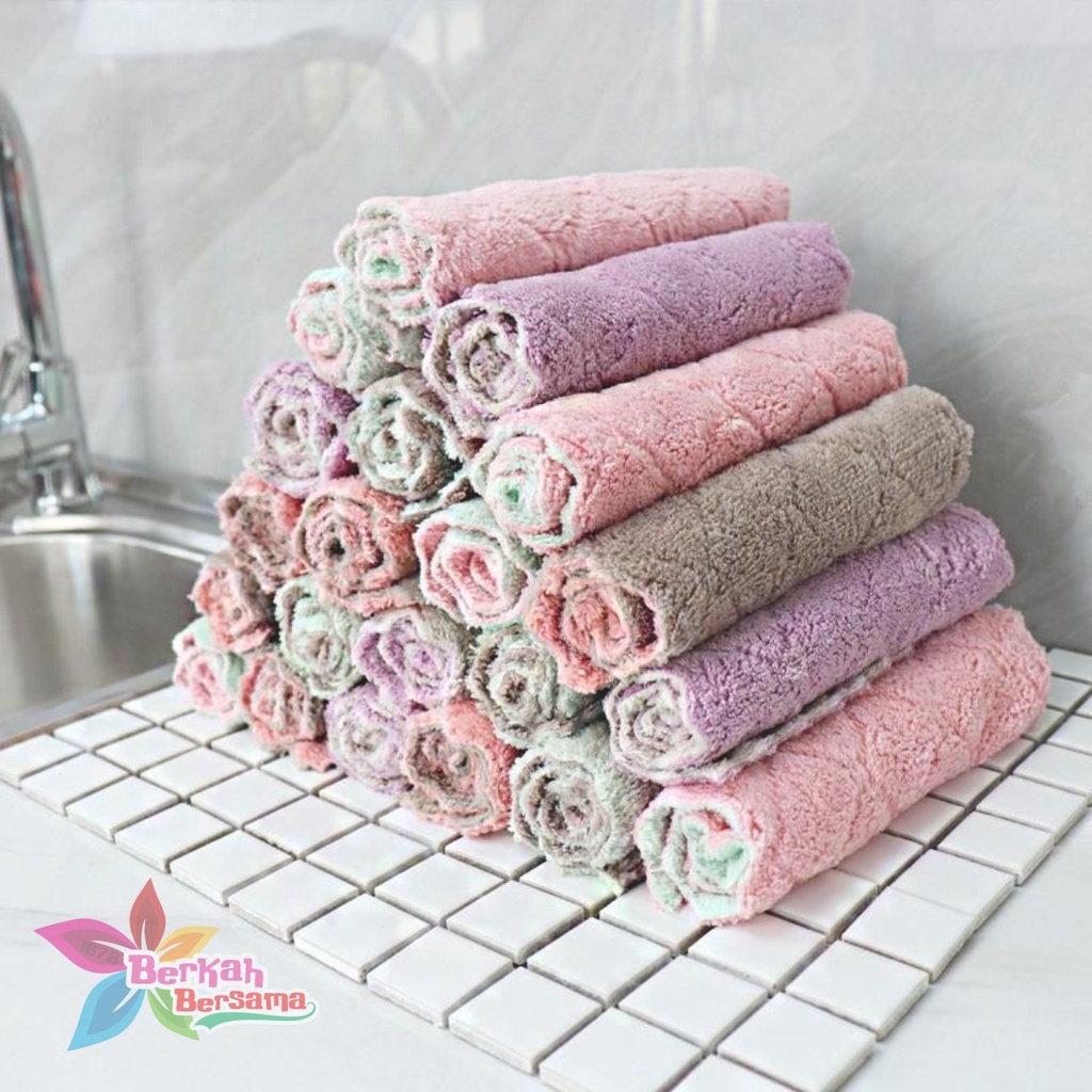 RT10 Kain serbet Lap piring towel Dapur motor mobil Anti Minyak Bahan Microfiber serap air serbaguna multifungsi BB5947