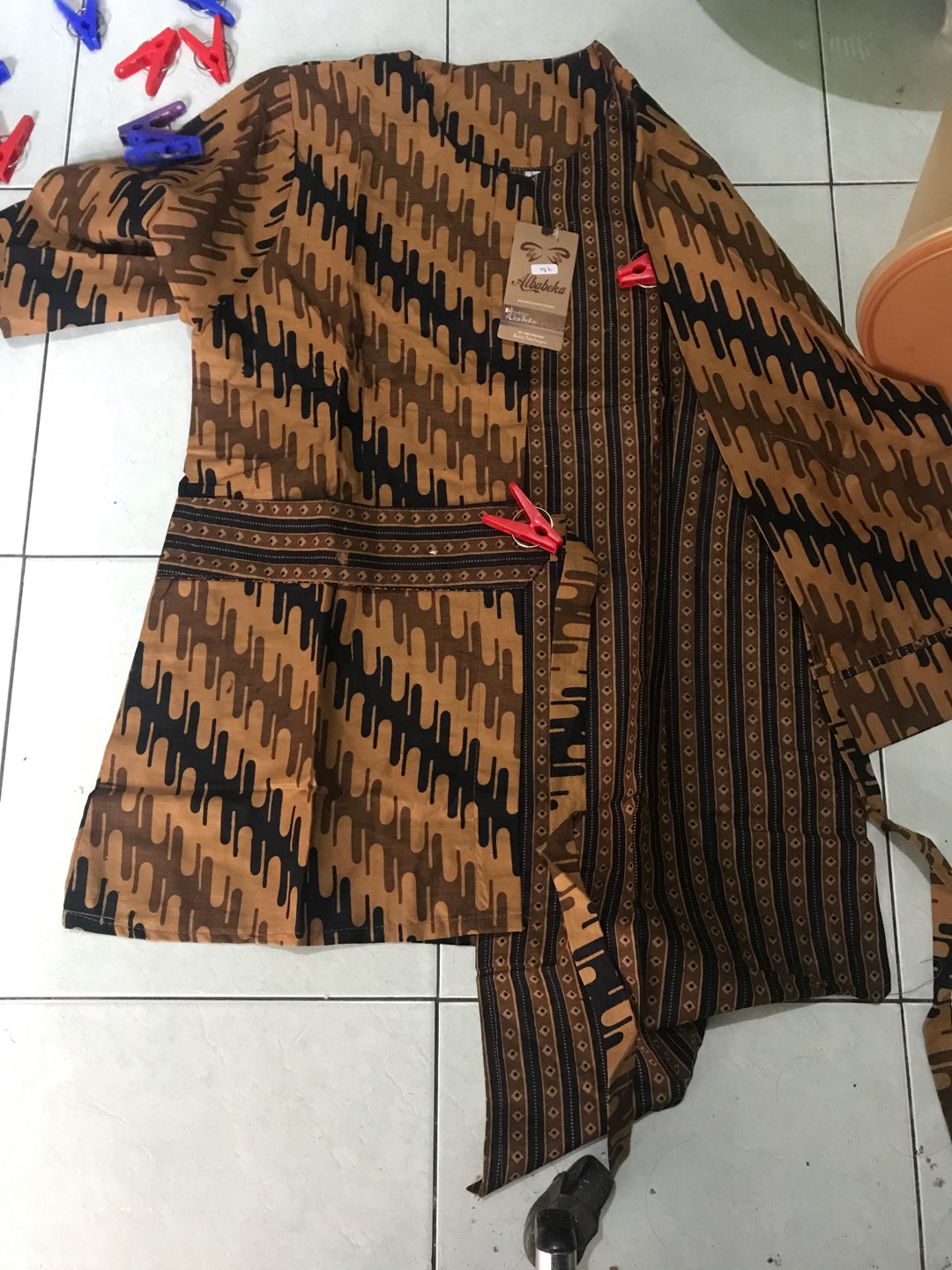 Tey-17 Batik Wanita Asj Sa Hrb026 Kenongo Kemeja Tosca Pendek