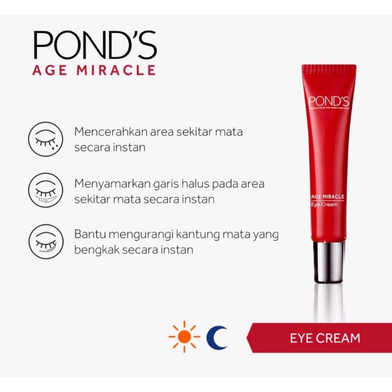 Jual ponds eye cream age miracle 15 ml Shopee Indonesia