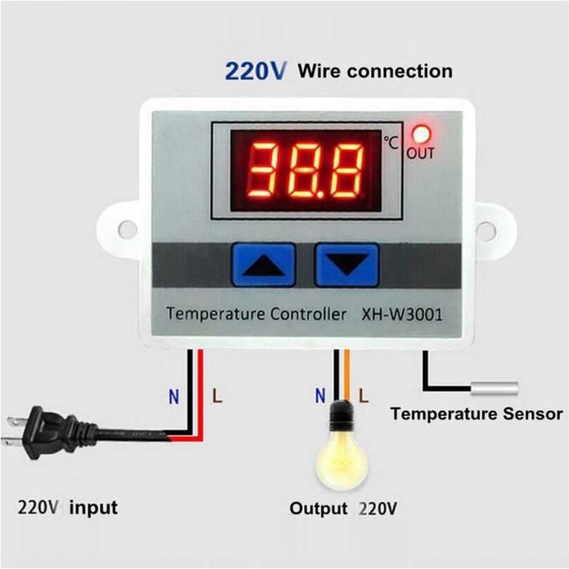 Taffware Digital Temperature Control Thermostat Microcomputer 220V - XH-W3001