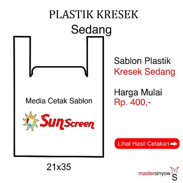 Kantong Sablon Plastik Packing Olshop Kresek Ukuran Sedang Tanggung Free Design