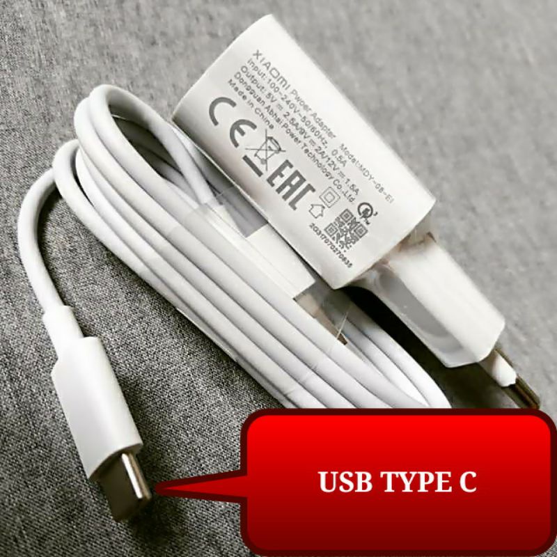 PROMO ORIGINAL (USB TYPE C) CHARGER XIAOMI MI A2 POCOPHONE F1 FAST CHARGING ORI MDY-08-EI (9V 2, 5A)