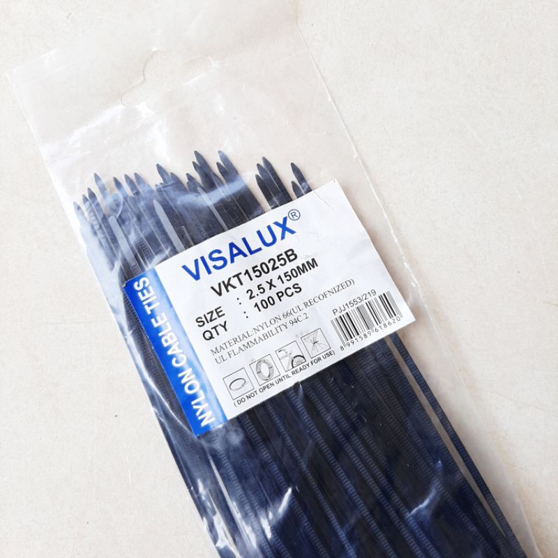 

KABEL TIES / TALI KABEL VISALUX 15CM 2,5 X 150MM (ISI 100)
