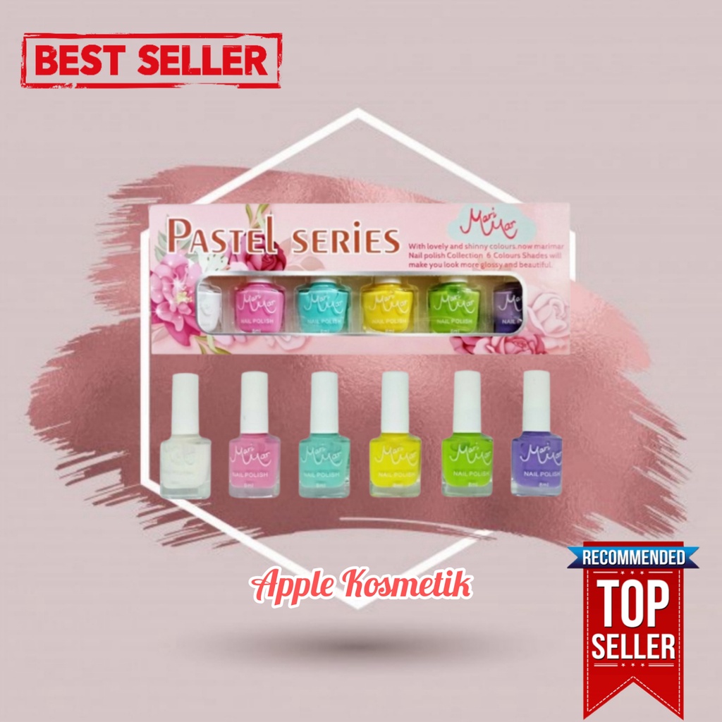 MARIMAR Nail Polish Pastel Series 8mL , 1 pack isi 6 warna - 8ML