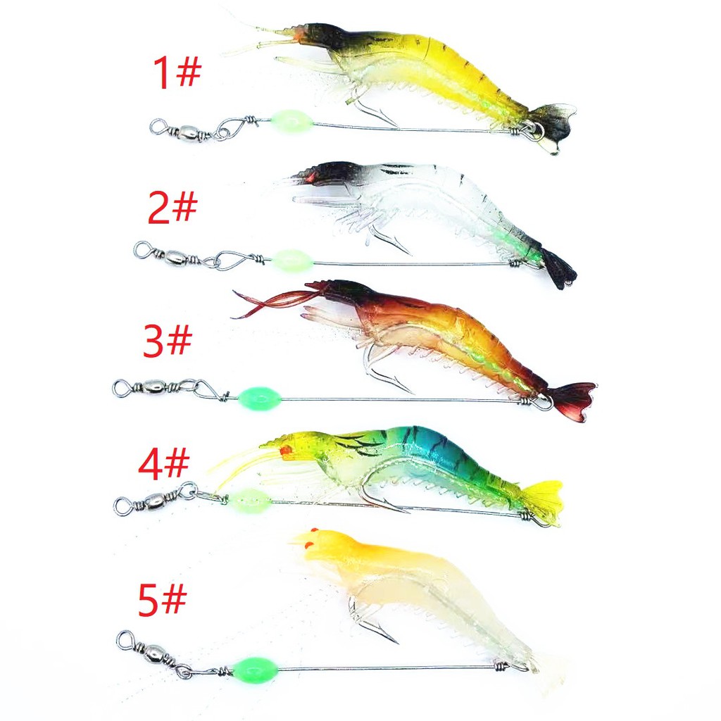 Shengyao 1Pcs Luminous Shrimp Bercahaya Udang Umpan Pancing 9cm/7g Fishing Lure Ikan Bass Wobbler Silikon Lembut Buatan Umpan Memancing Swimbait Tackle