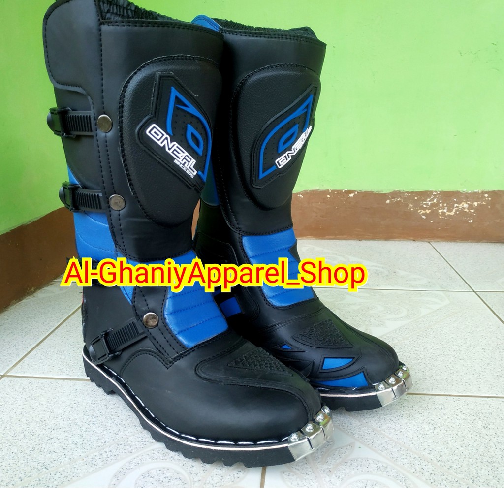 sepatu trail cross oneal protector terlaris hitam biru