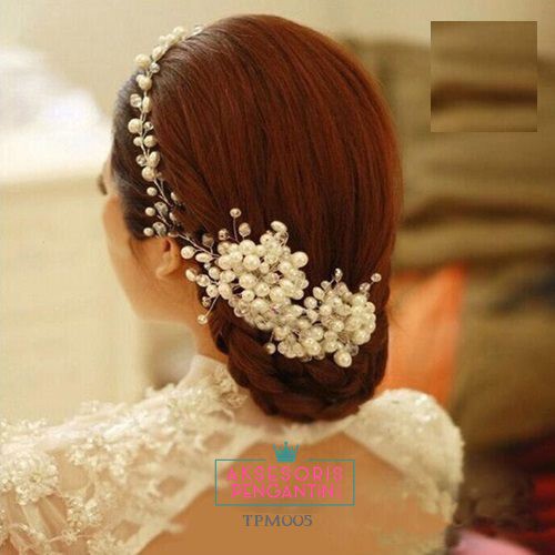 [BISA COD] HEADPIECE WANITA AKSESORIS RAMBUT TIARA PENGANTIN MODERN TPM005