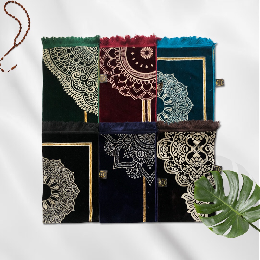 Sajadah turky tebal halus dan embut Albeit Floral Lebar Simple Ukuran -+ 70 x 110 cm