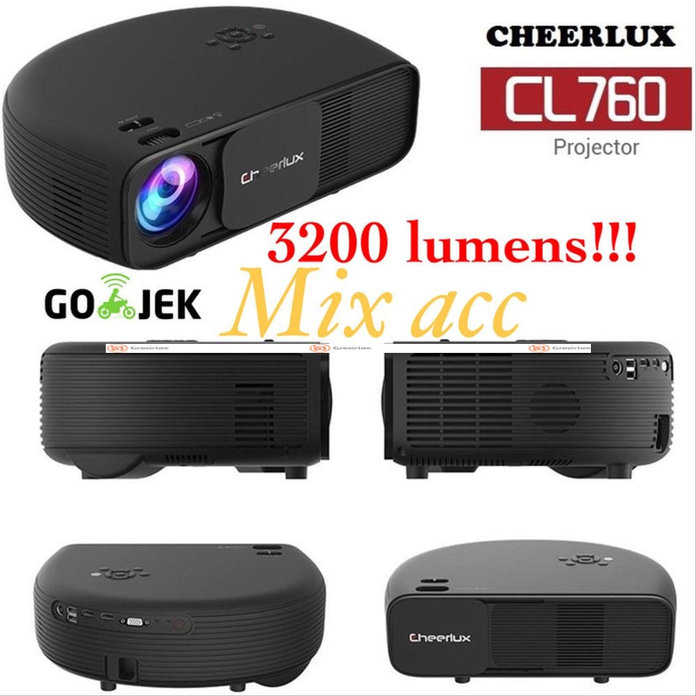 Proyektor Cheerlux CL760 Projektor Projector 1080P 3200 Lumens