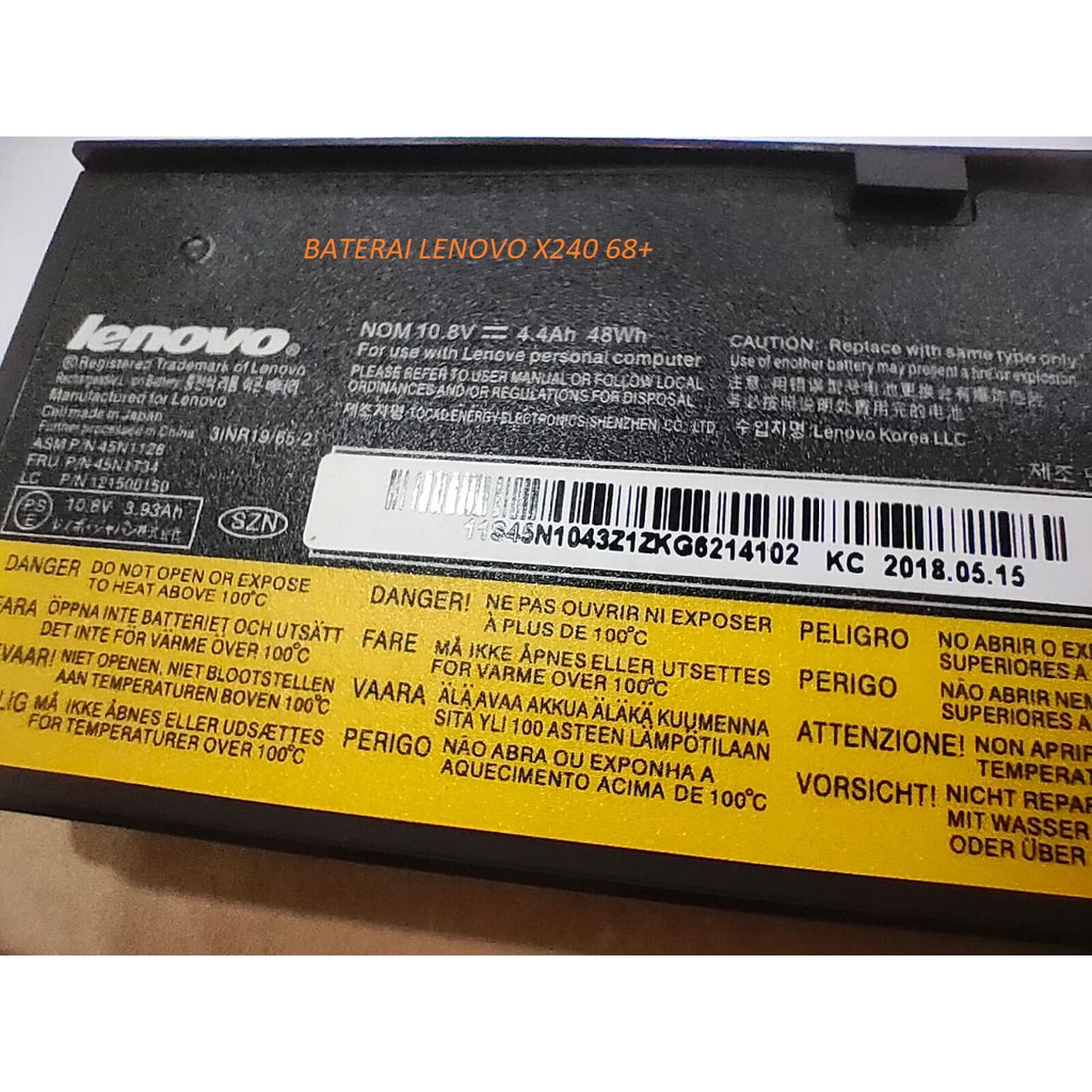 baterai lenovo x240 68+