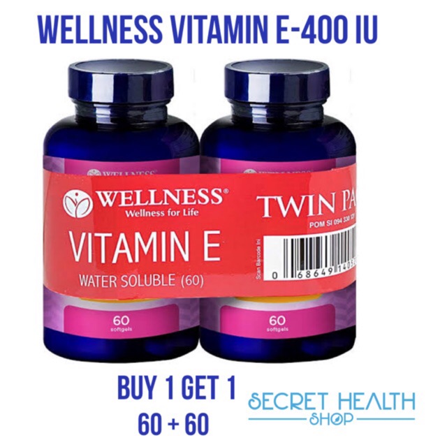 Wellness Vitamin E 400 Water Soluble 60 60 Softgels Vitamin Suplemen Antioksidan Indonesia