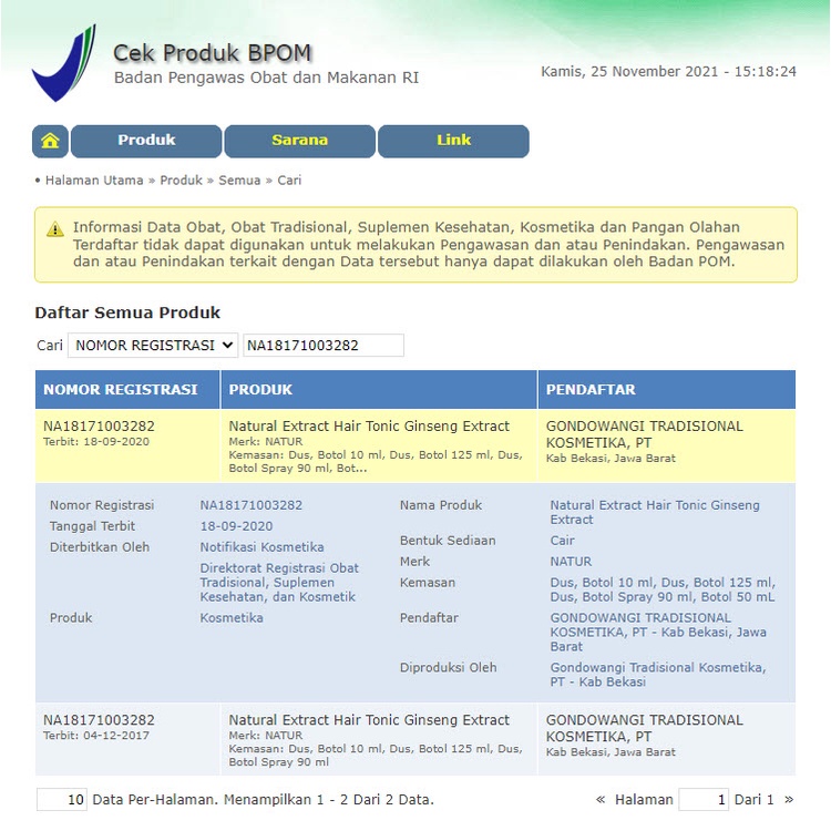 Natur Hair Tonic Ginseng Extract 90 ML - Vitamin Rambut Rontok-2