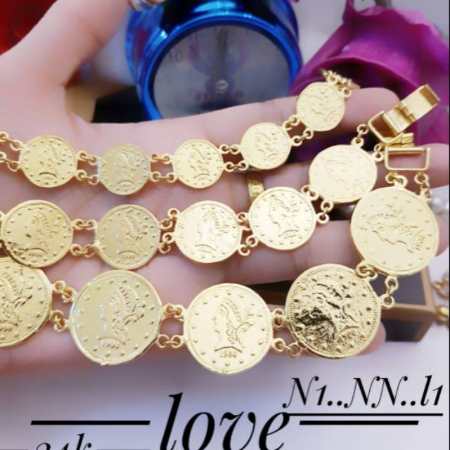 Xuping gelang koin lapis emas 24k 0612