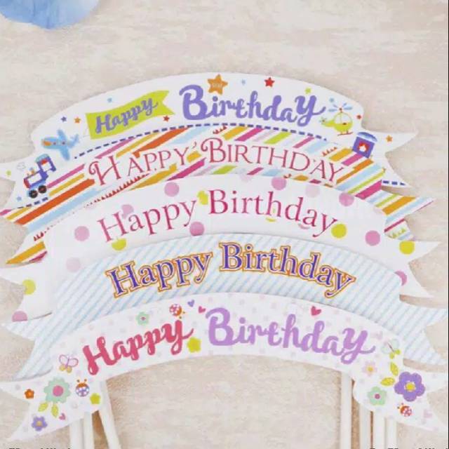 Topper Kue Ulang Tahun Dari Kertas - Topper Happy Birthday - Topper Kertas