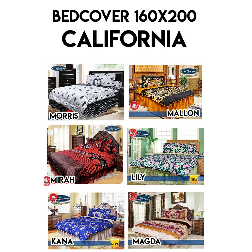 Bedcover + Sprei Rumbai CALIFORNIA 160x200 Queen Size 160 