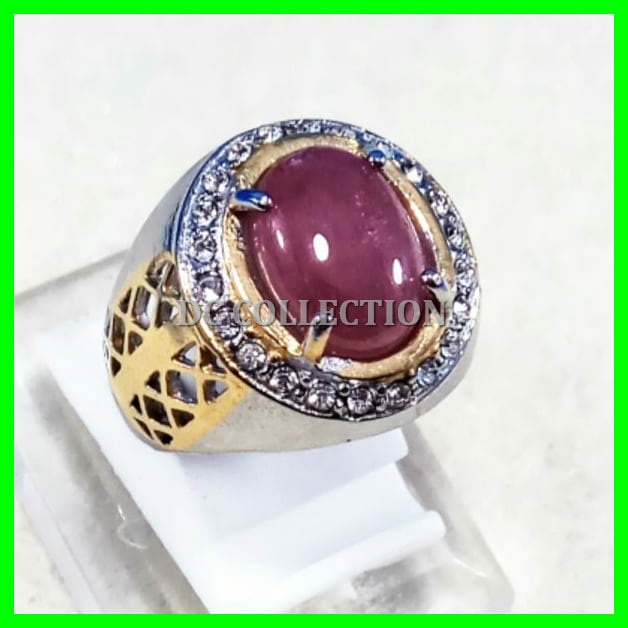 CINCIN BATU AKIK PERMATA NATURAL PINK RUBY MEWAH DAN BERKELAS