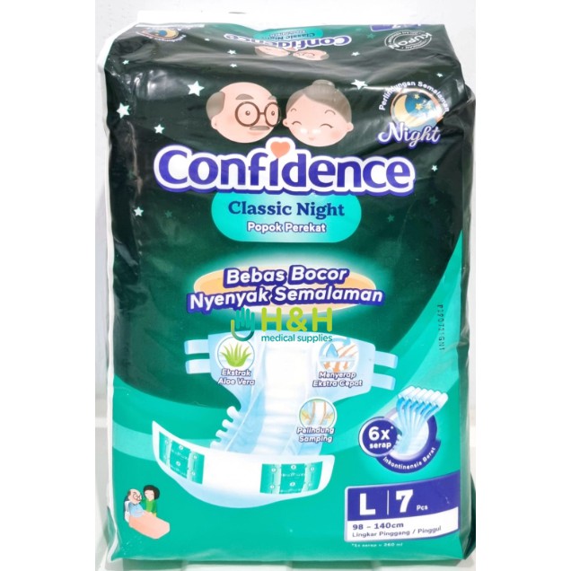 Confidence Classic Night Adult Diaper / Pampers Dewasa Confidence / Popok Perekat Dewasa Anti Bocor Semalaman Murah / Confidence Adult Diaper / Confidence Diaper Classic Night