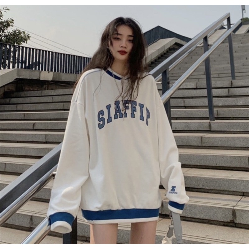 Sweater Korean Style Long Sleeve Oversize SIAFFIP TEAM style