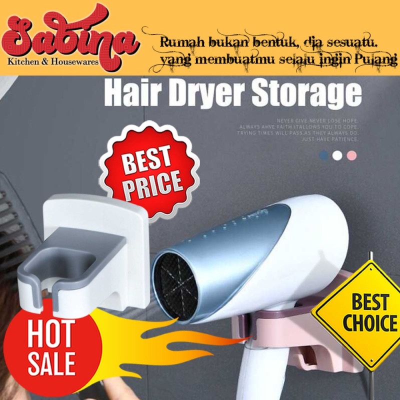 Rak Gantungan Hair Dryer Holder Blower Organizer Adhesive