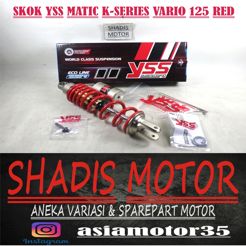 Skok YSS Matic Tipe K Series Motor Vario 125 Warna Merah