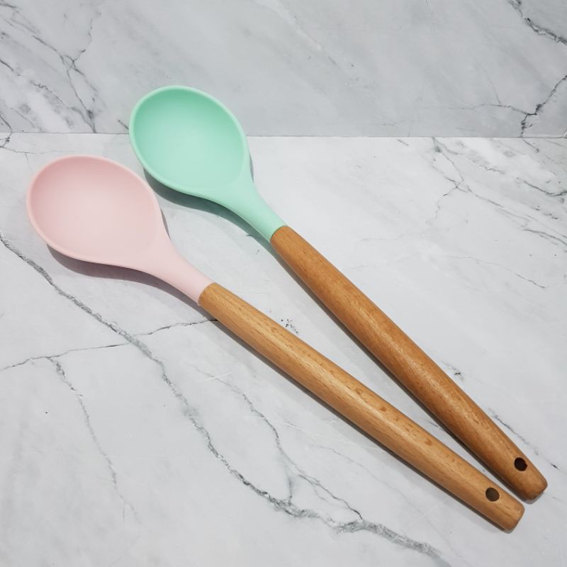 CENTONG SOP silcone LADLE masak silicon 34 cm gg kayu turner silikon tahan panas soup ladle