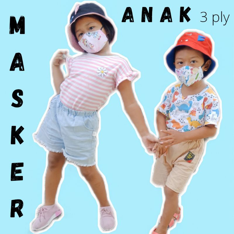 Masker kain anak 3 lapis non medis