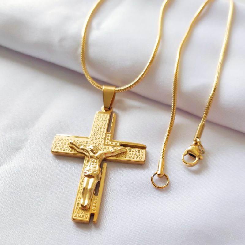 Kalung Salib Yesus Emas 18k Pria dan Wanita