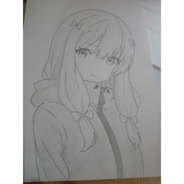 Sketsa gambar anime girl