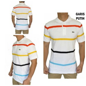 Polo Lacoste Garis Putih Mirror