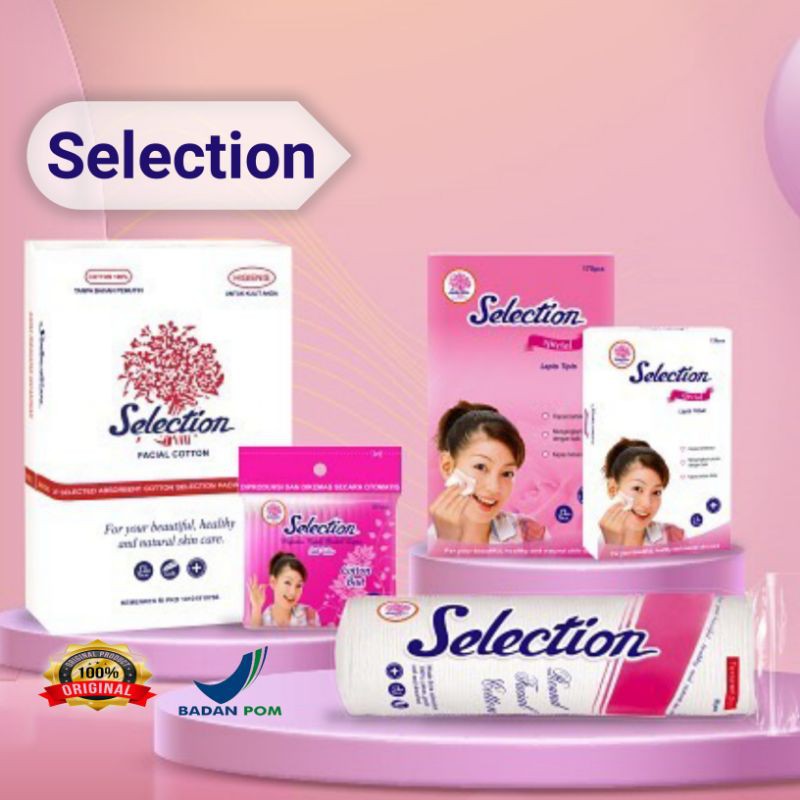 KAPAS SELECTION Facial Cotton 50 gr - Kapas Selection Round 80s- Kapas Tipis 175s