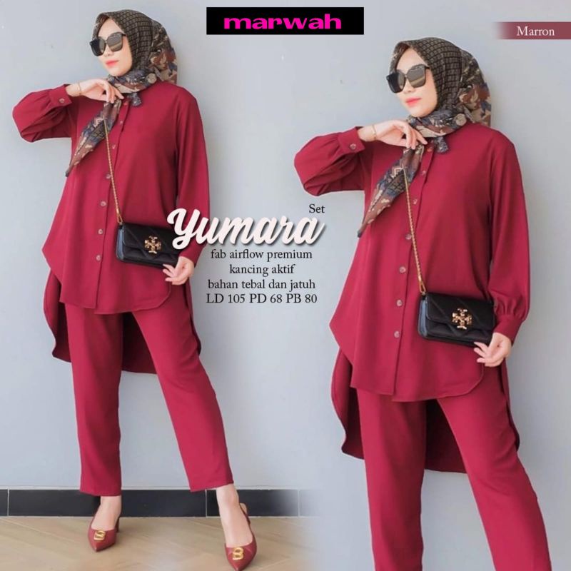 Yumara set // setelan wanita bahan crinkle //busui