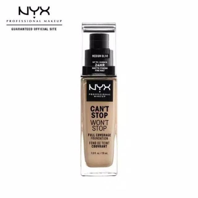 NYX Cant Stop Wont Stop Foundation Shade Medium Olive