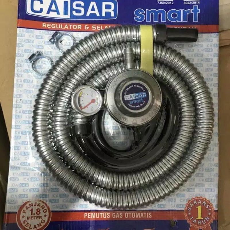 SELANG GAS + REGULATOR GAS AMPER CAISAR