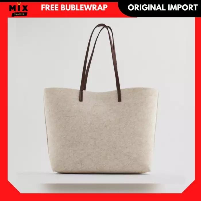 Bag Canvas - Tas Zara Thick Canvas Tote Bag Wanita Original Import