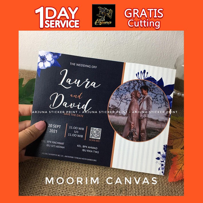 

Kartu Ucapan Greeting Card Custom / Thank You Tesktur Canvas
