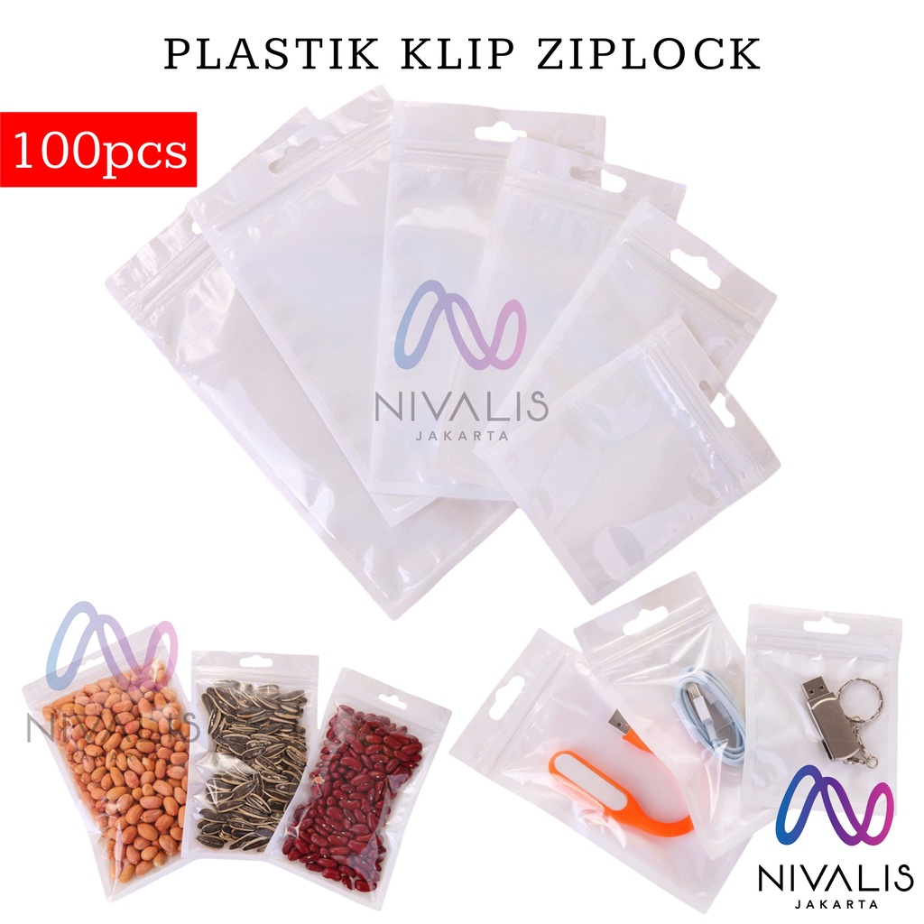 PACKING PLASTIK KLIP 100PCS PLASTIK ZIPLOCK PLASTIK SERBAGUNA MULTIFUNGSI KANTONG PLASTIK AKSESORIS 