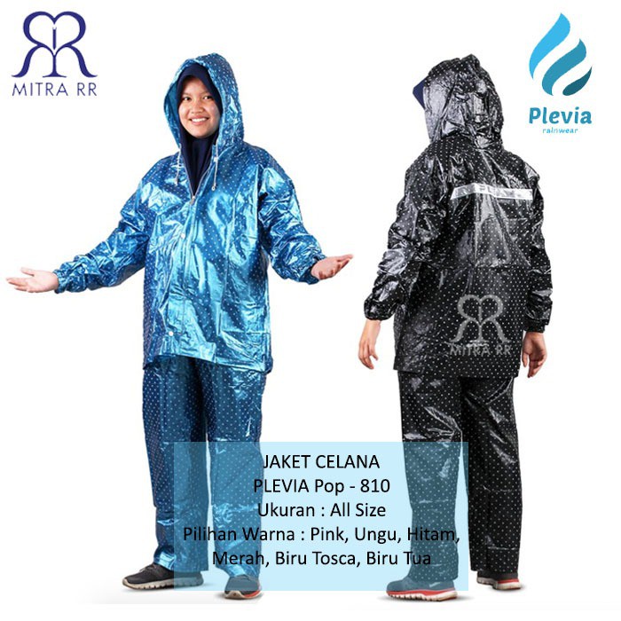 Jas Hujan Jaket Celana Plevia 810 Pop Polkadot Stelan Raincoat Murah