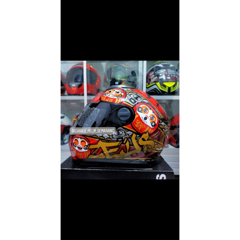 HELM FULL FACE ZEUS 811 DARUMA MERAH GLOSSY Z811 DARUMA