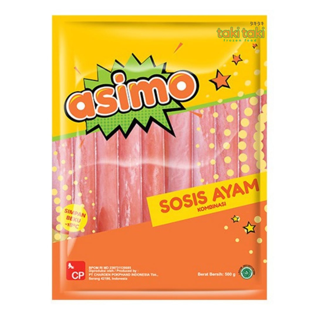 

Asimo Sosis Ayam, Sosis Ayam Kombinasi, Sosis Ayam Merah kemasan 500gram