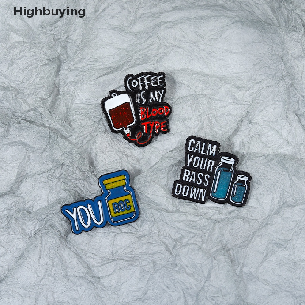 1pc Bros Pin Enamel Bentuk Kopi is My Blood Gaya Punk Untuk Hadiah Anak Glory