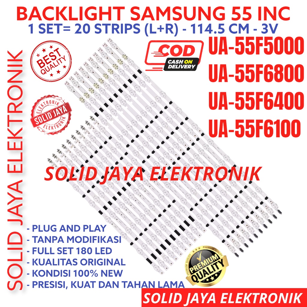 BACKLIGHT TV LED SAMSUNG 55 INC UA 55F5000 55F6800 55F6400 55F6100 UA55F5000 UA55F6800 UA55F6400 UA55F6100 LAMPU BL 55F  18K 3V UA-55F5000 UA-55F6800 UA-55F6400 UA-55F6100 LAMPU BL 55INCH 55INC 55IN 18K