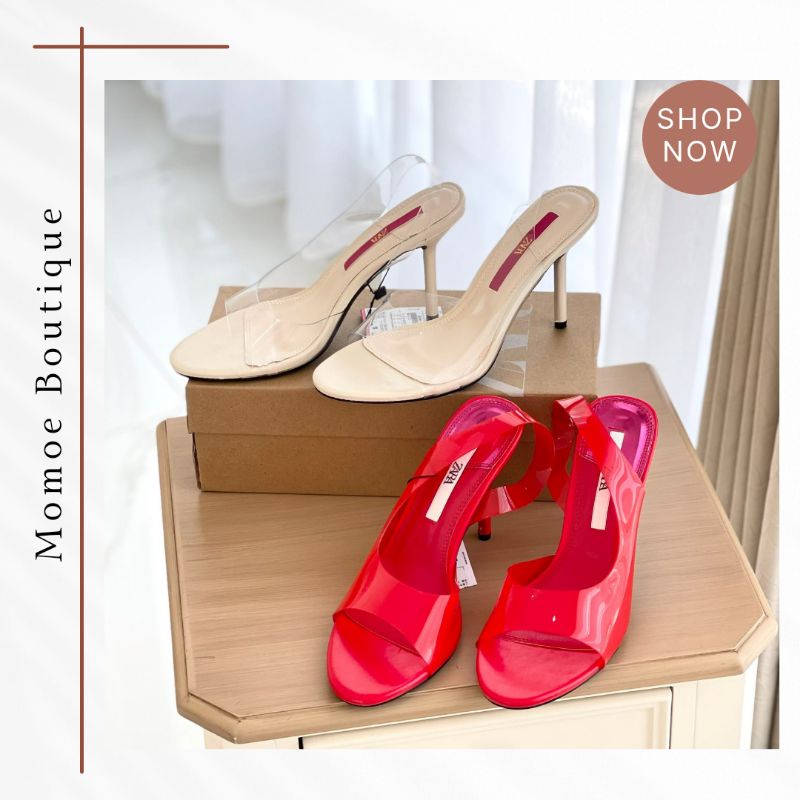 ZS773 Sandal Heels Transparan Zara Vinyl Heels