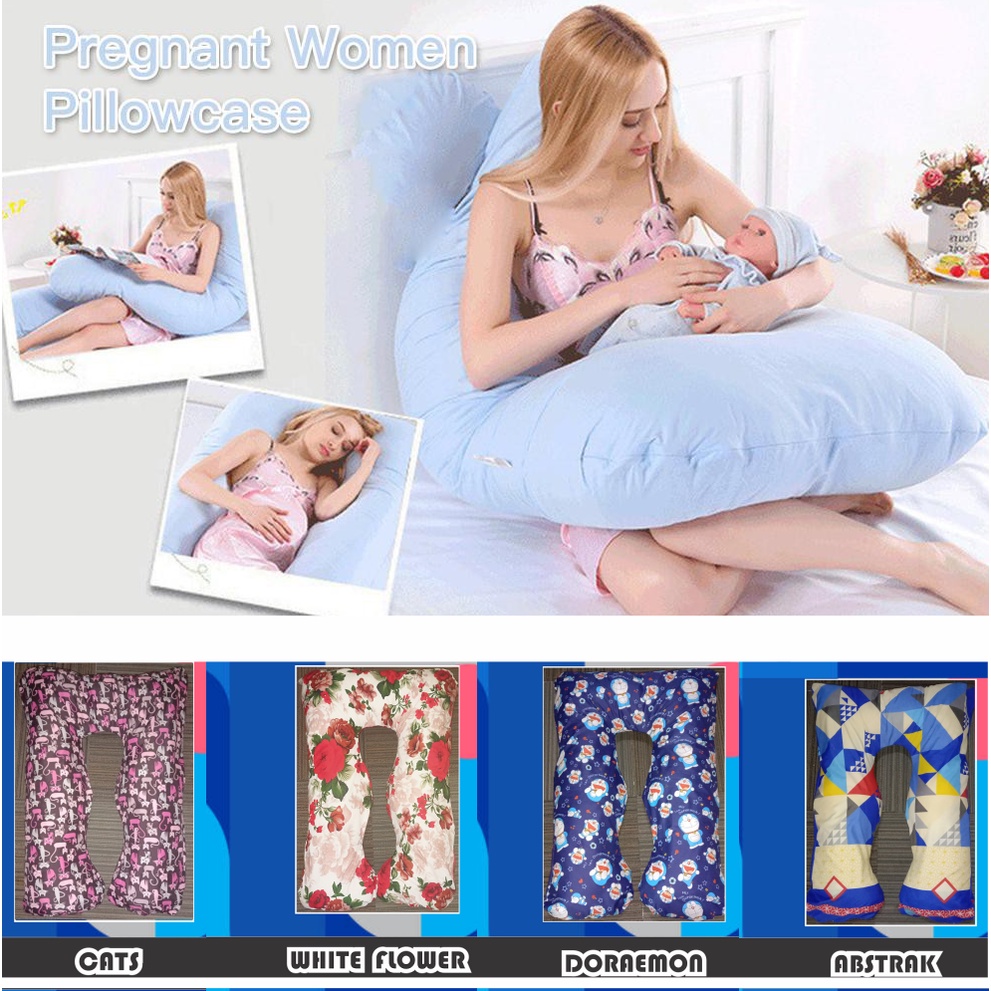 SARUNG BANTAL HAMIL DAN MENYUSUI MATERNITY PILLOW CASE KATUN KARAKTER EMBOS JUMBO HALUS LEMBUT MURAH