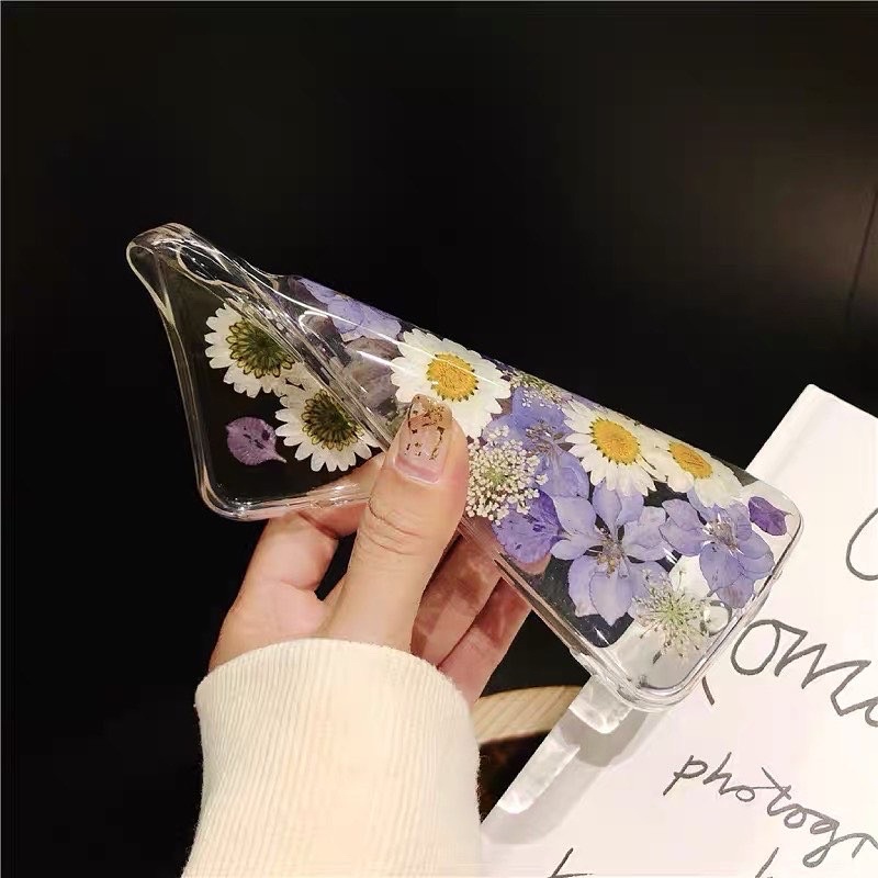 Dried Flower Case Iphone 11 12 Pro Max Vivo V21 Y20s Y12s Y51A X60 V20 V19 V17 Samsung A32 A52 A72